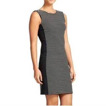 Athleta Mala Black White Striped Sleeveless Dress 