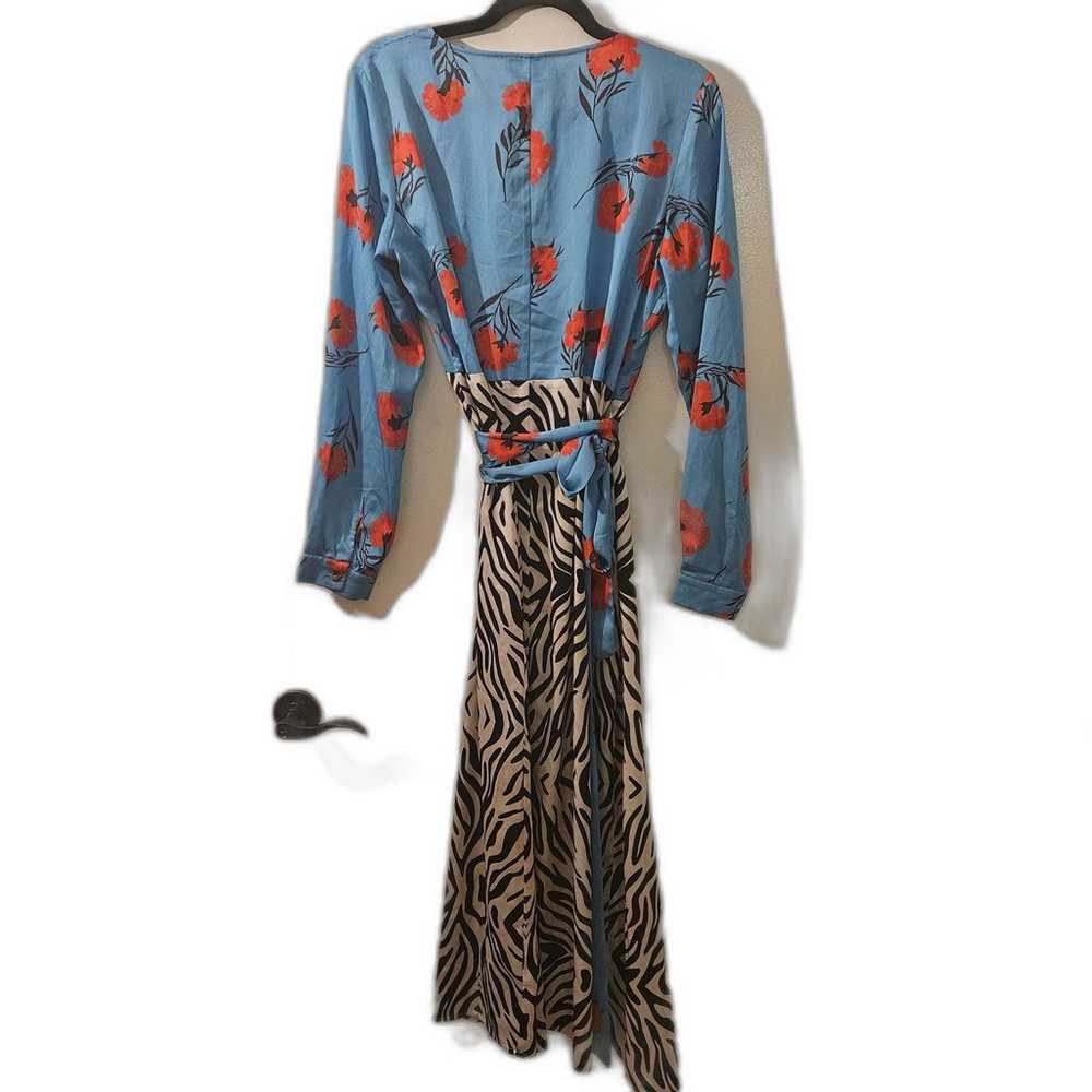 Never Fully Dressed Floral Zebra Print Wrap Dress… - image 3