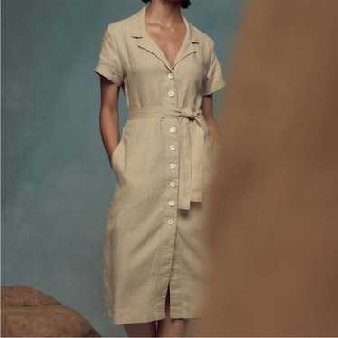 Quince 100% European Linen Button Front Midi Dress - image 1