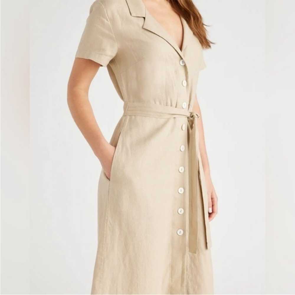 Quince 100% European Linen Button Front Midi Dress - image 4