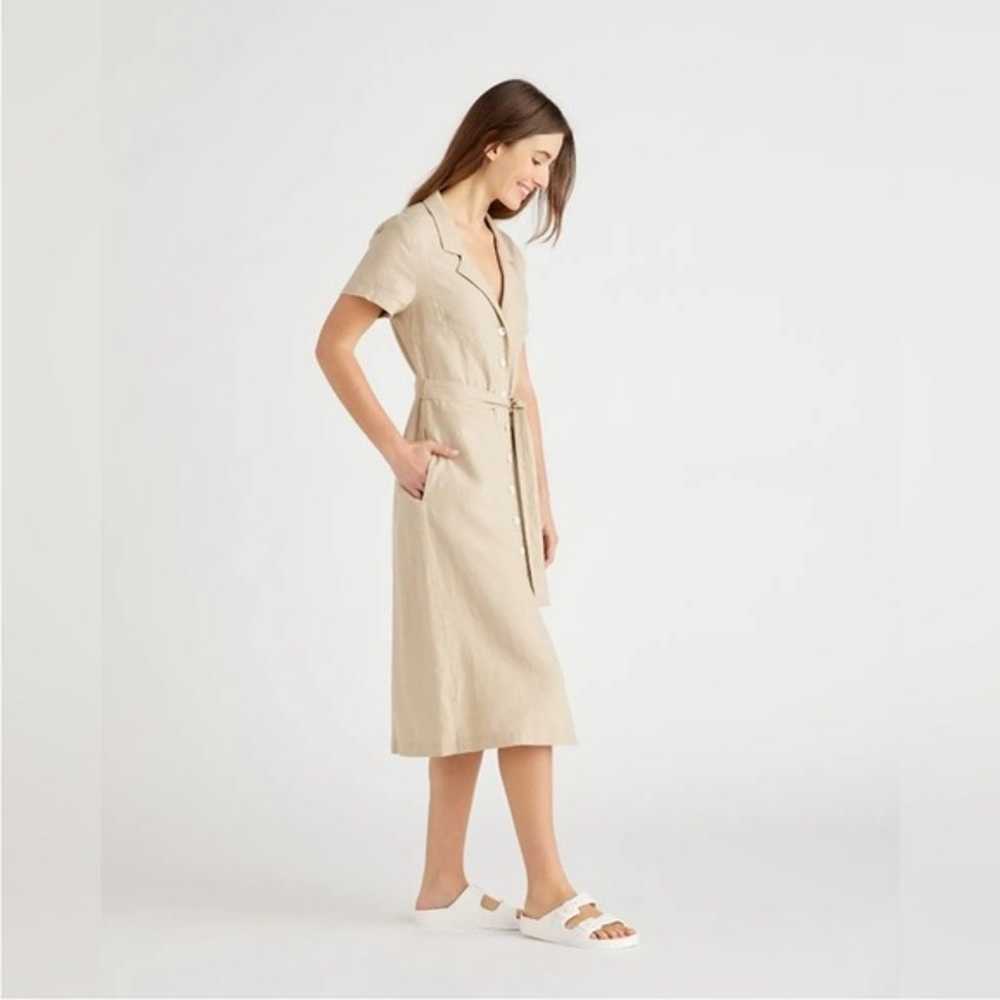 Quince 100% European Linen Button Front Midi Dress - image 5