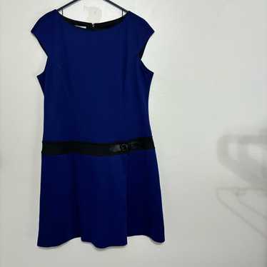 Maggy London Blue and Black Cap Sleeve Dress Size 