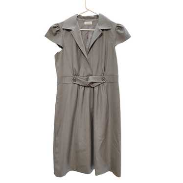 Calvin Klein grey cap sleeve faux belt shirt dress