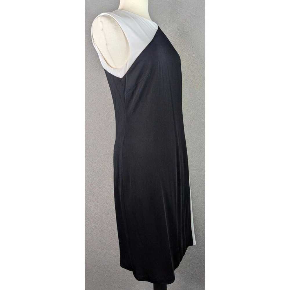 Vtg David Meister Sheath Dress Women's Black Whit… - image 3