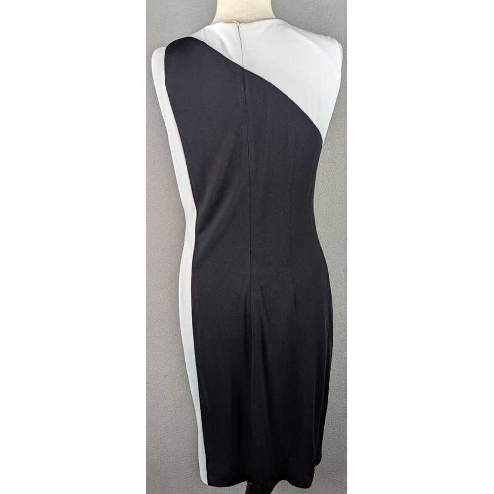 Vtg David Meister Sheath Dress Women's Black Whit… - image 8