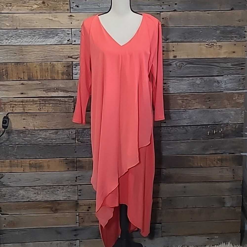 Soft Surroundings Andalou Dress Coral Large - image 2