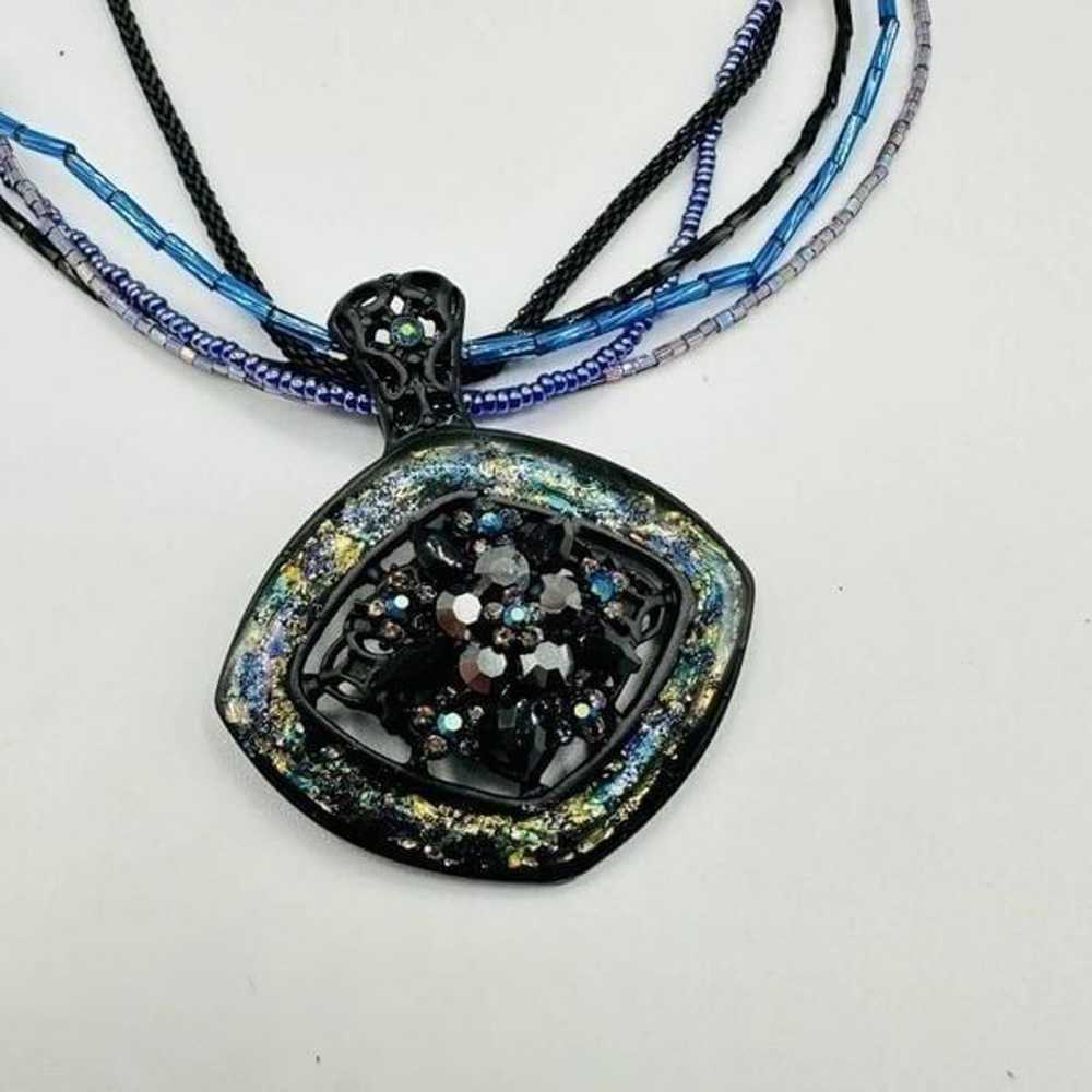 Vintage Rare Chico's Glass Rhinestone Necklace - image 3