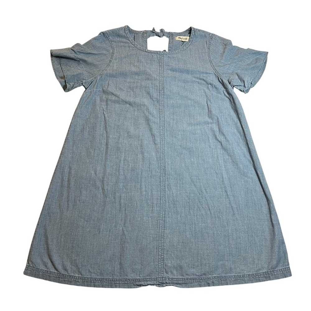 Madewell Chambray Denim Bow Back A Line Shift Dre… - image 4