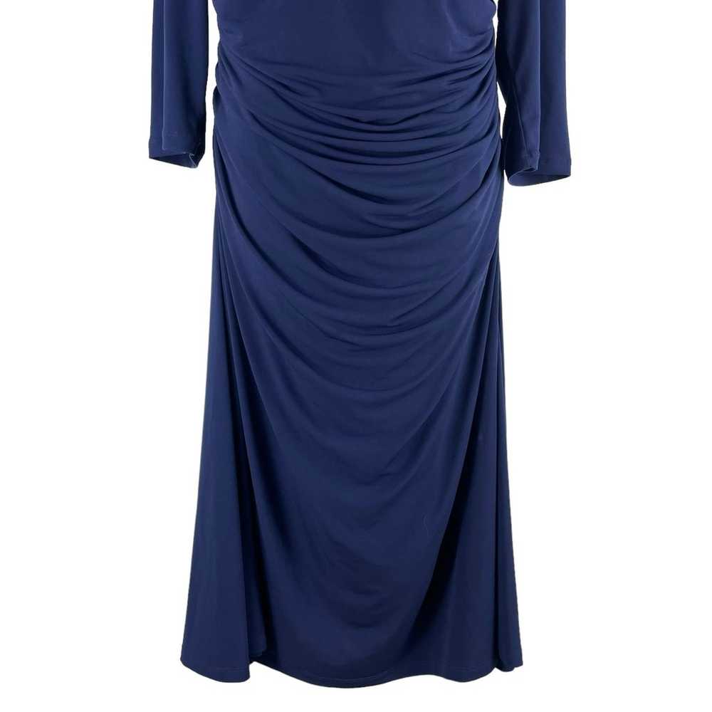 Kiyonna Square Neck Ruched Cocktail Dress Blue Pl… - image 3