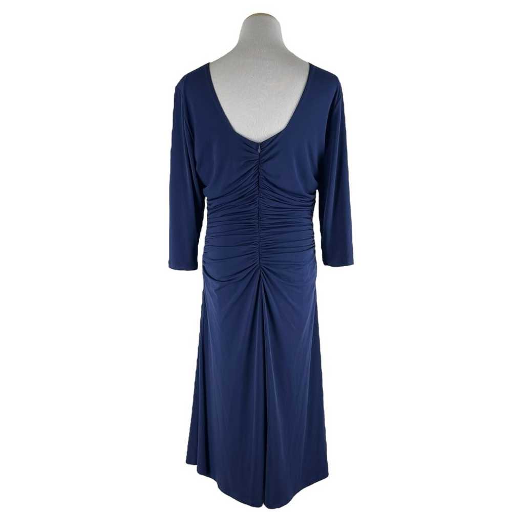 Kiyonna Square Neck Ruched Cocktail Dress Blue Pl… - image 4