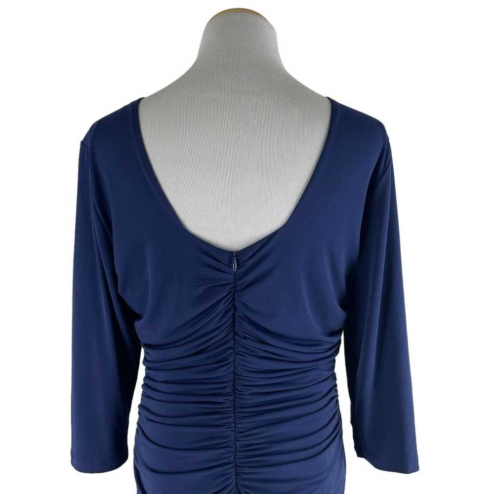 Kiyonna Square Neck Ruched Cocktail Dress Blue Pl… - image 5