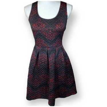 XHILARATION RED, BLUE, & BLACK DRESS SZ.M EUC.