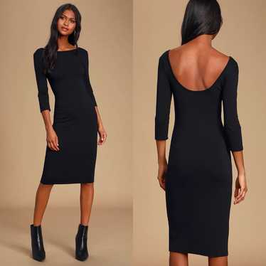 Lulus | True To You Black Midi Dress