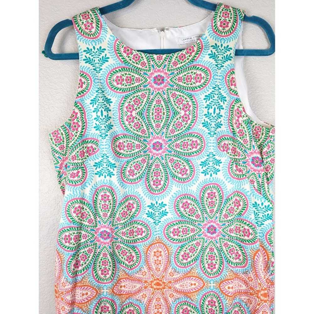 London Times Floral Preppy Costal Beachy Tank Dre… - image 3