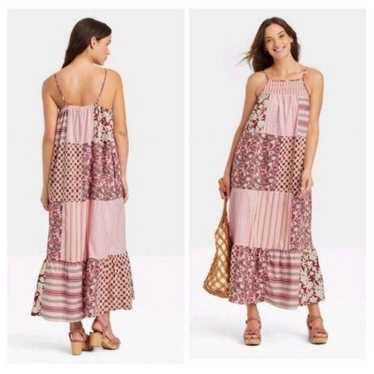 Universal Thread Maxi Dress XL Medium Pink Patchwo