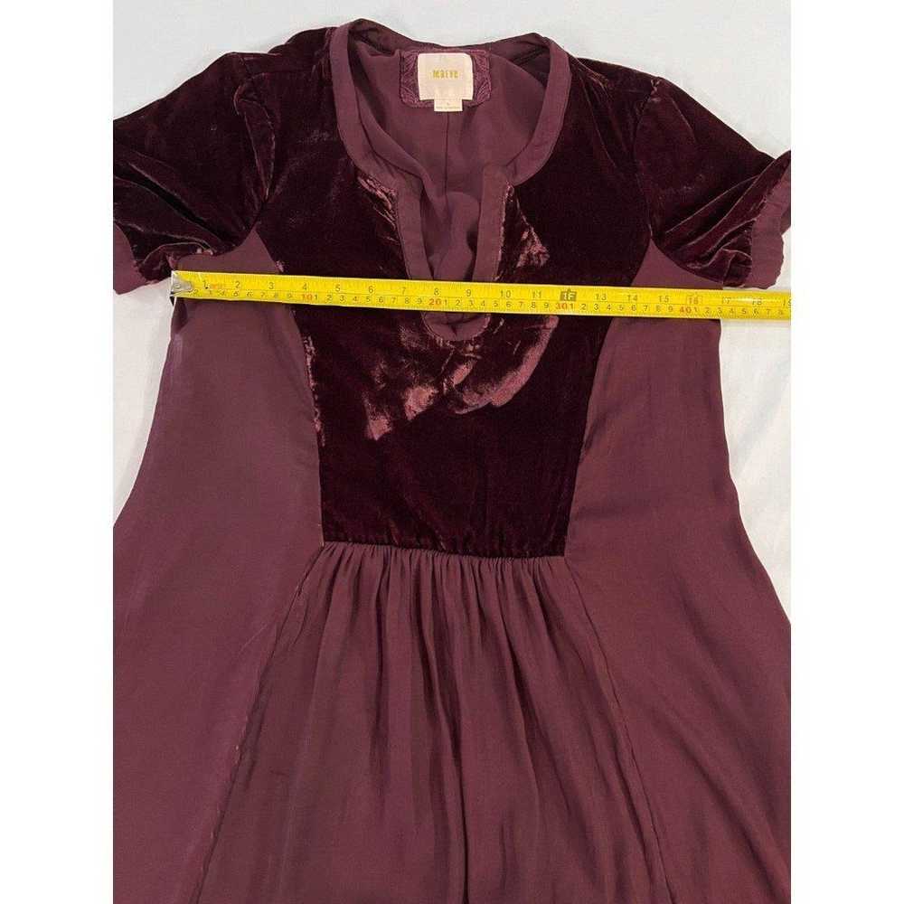 Anthropologie Maeve Burgundy Ingrid Velvet Dress … - image 11