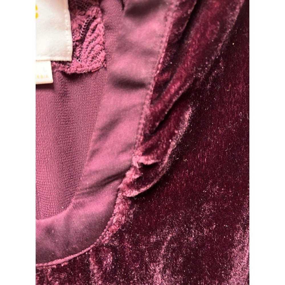 Anthropologie Maeve Burgundy Ingrid Velvet Dress … - image 12