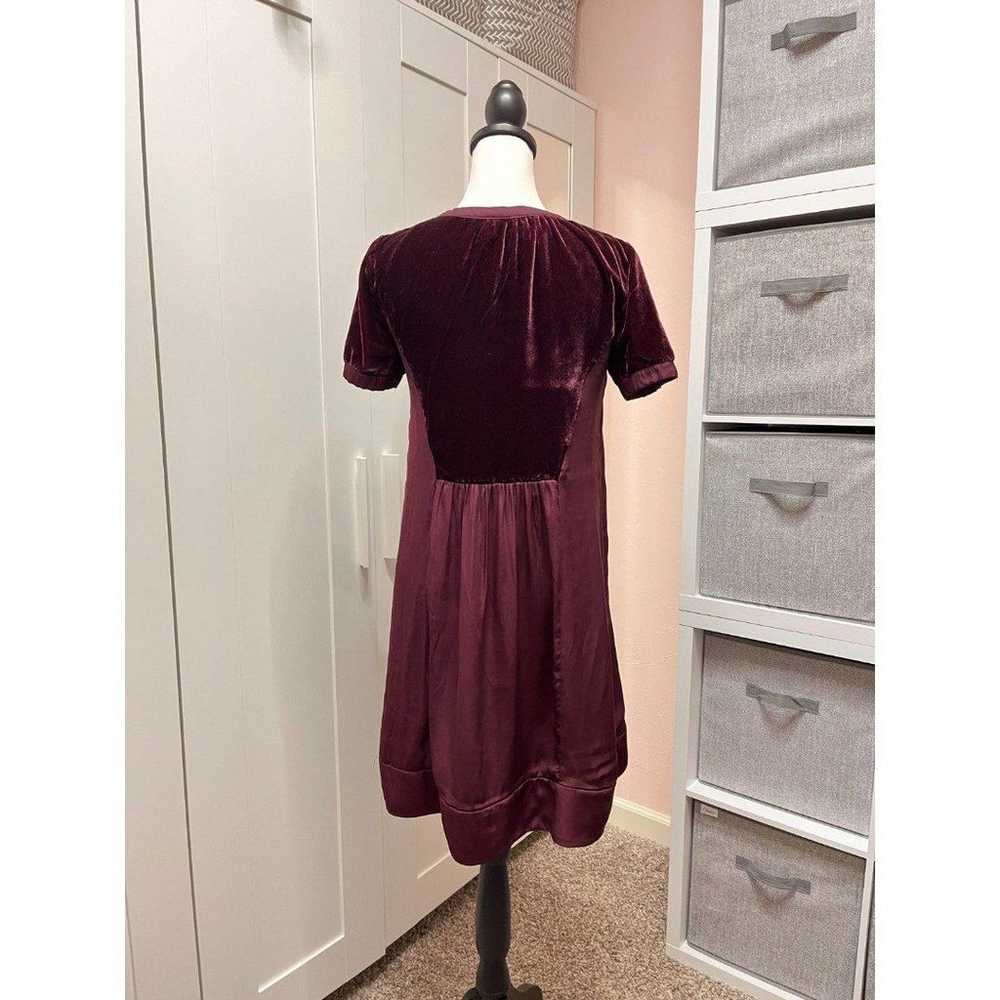 Anthropologie Maeve Burgundy Ingrid Velvet Dress … - image 4