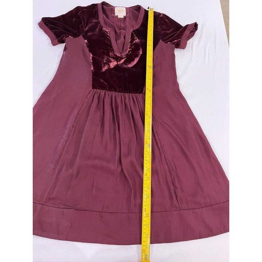 Anthropologie Maeve Burgundy Ingrid Velvet Dress … - image 7