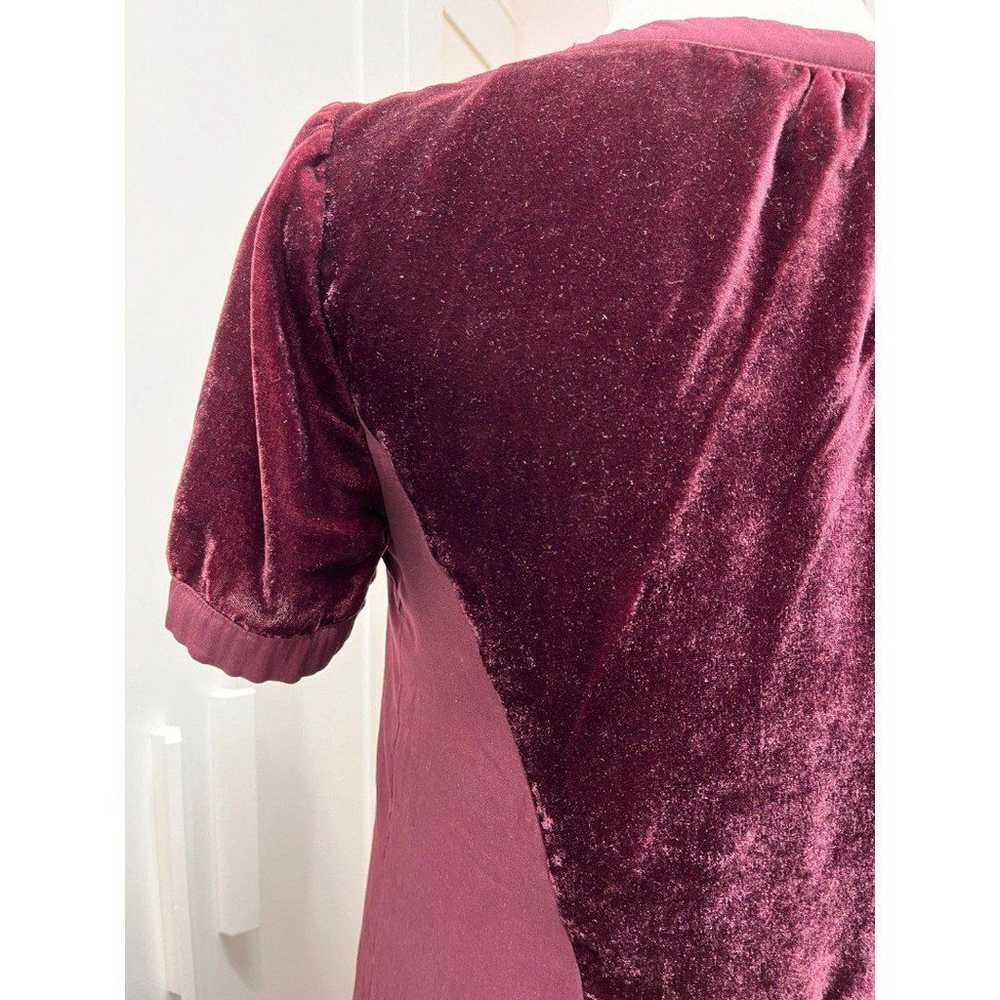 Anthropologie Maeve Burgundy Ingrid Velvet Dress … - image 8