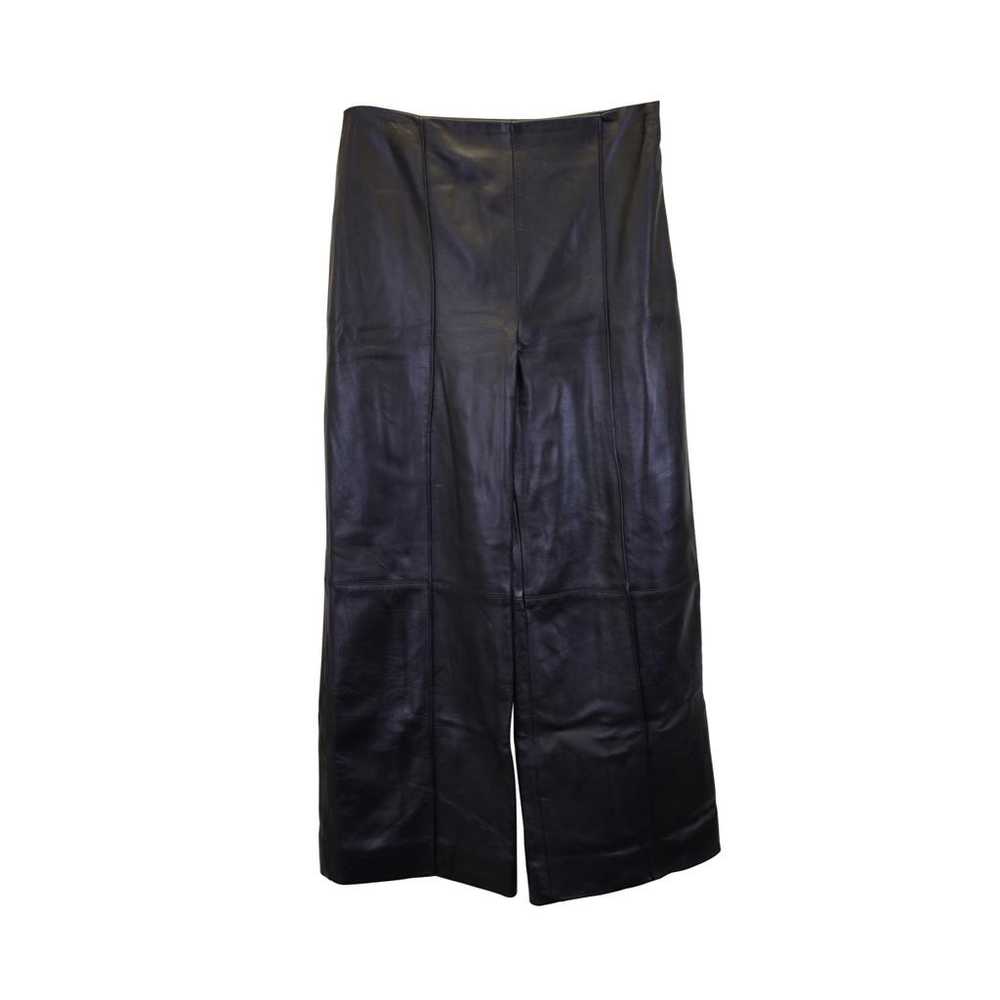 Oscar De La Renta Leather carot pants - image 2