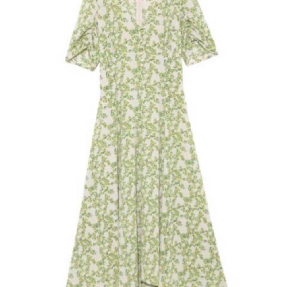 FRAY I.D Puff Sleeve Flower One Piece Dress Green… - image 2