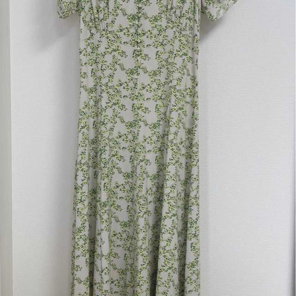 FRAY I.D Puff Sleeve Flower One Piece Dress Green… - image 3