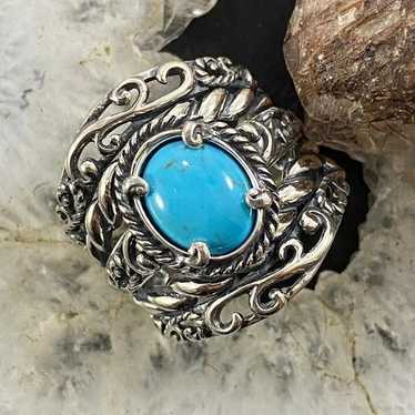 Carolyn Pollack Sterling Silver Oval Turquoise De… - image 1