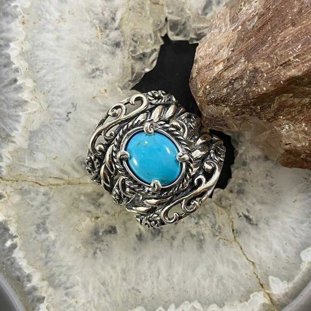 Carolyn Pollack Sterling Silver Oval Turquoise De… - image 2