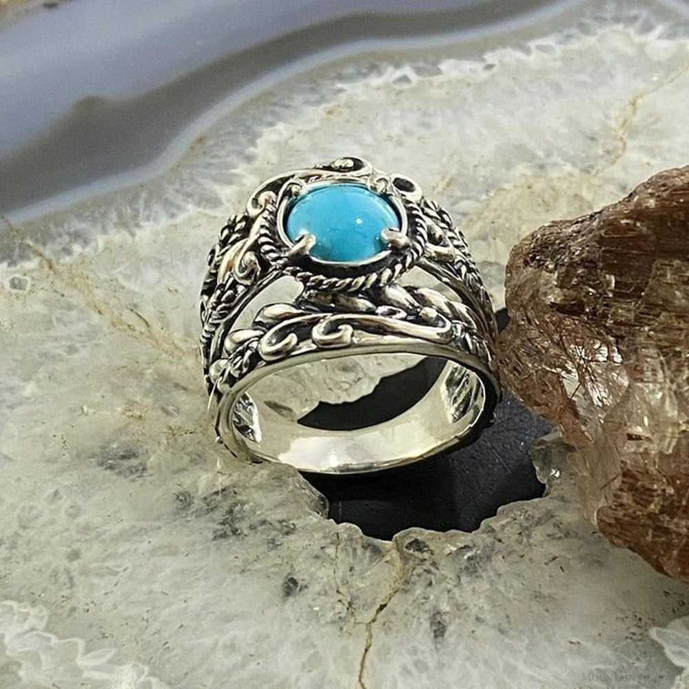 Carolyn Pollack Sterling Silver Oval Turquoise De… - image 3