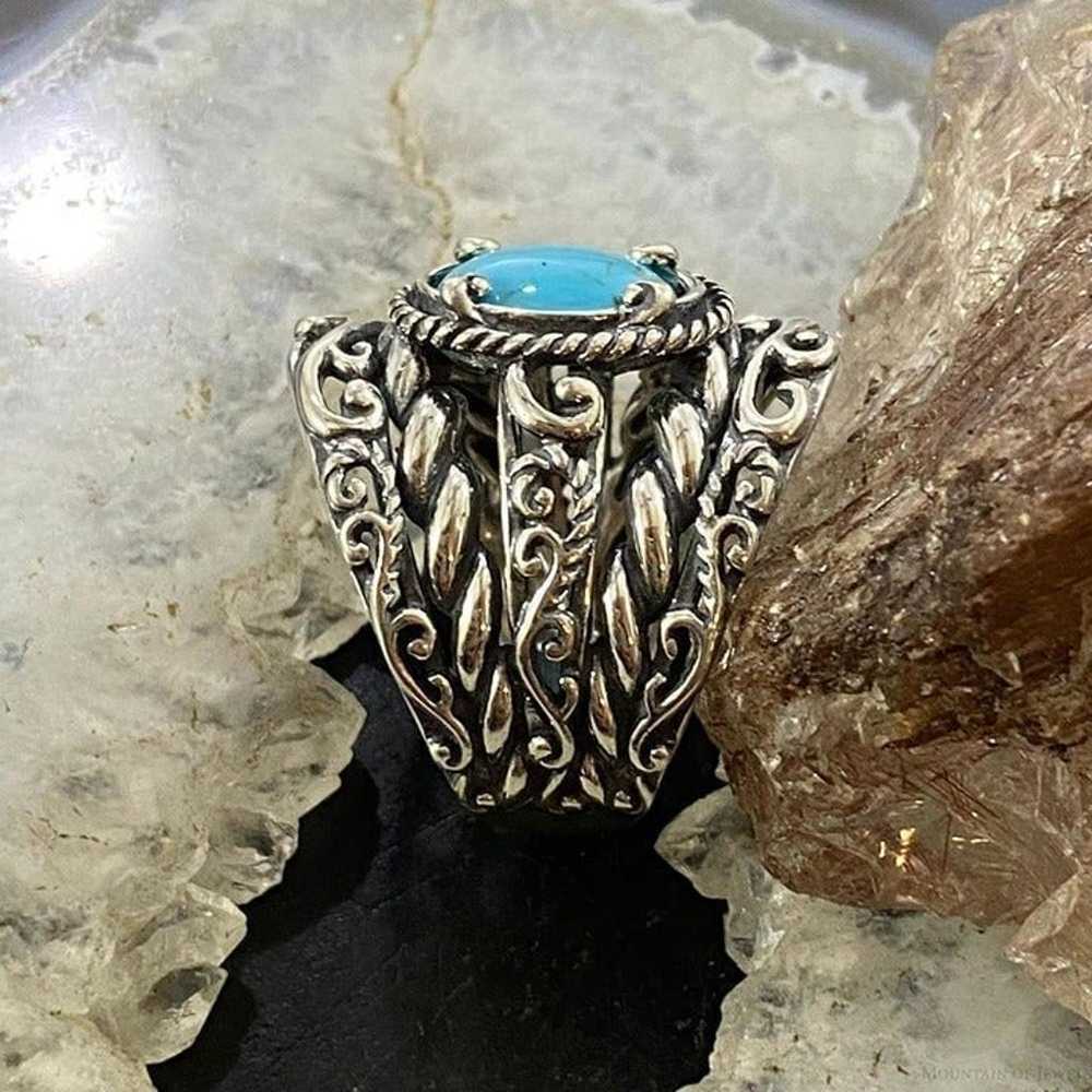 Carolyn Pollack Sterling Silver Oval Turquoise De… - image 4