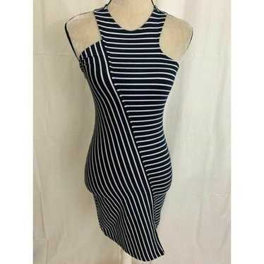 Zara Womens Navy Blue White Striped Tank Bodycon … - image 1