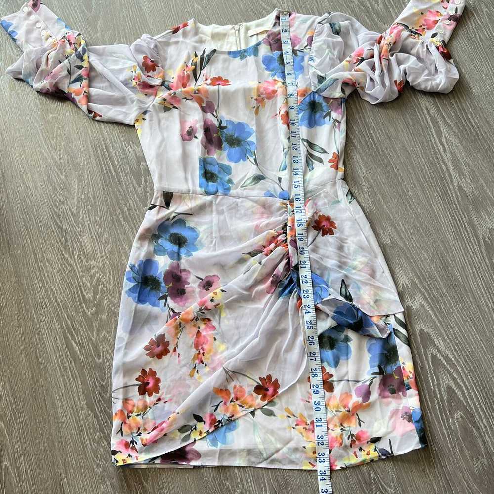 Yumi Kim Size Small Floral Long Sleeve Mini Dress - image 10