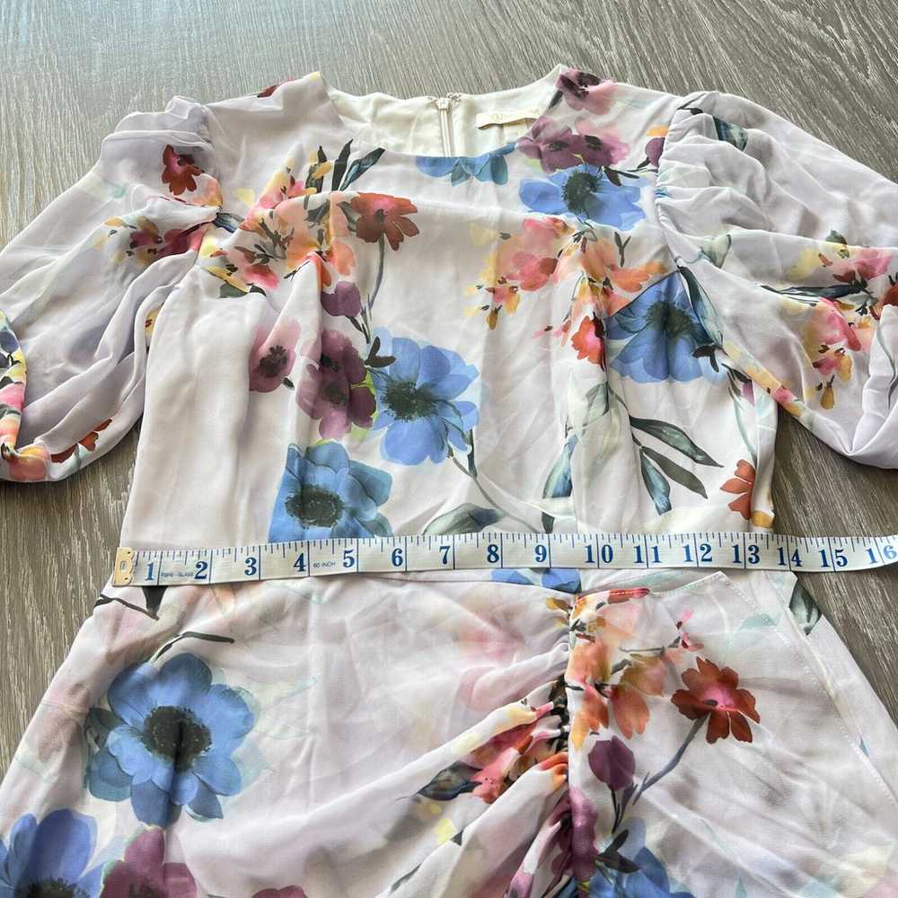 Yumi Kim Size Small Floral Long Sleeve Mini Dress - image 7