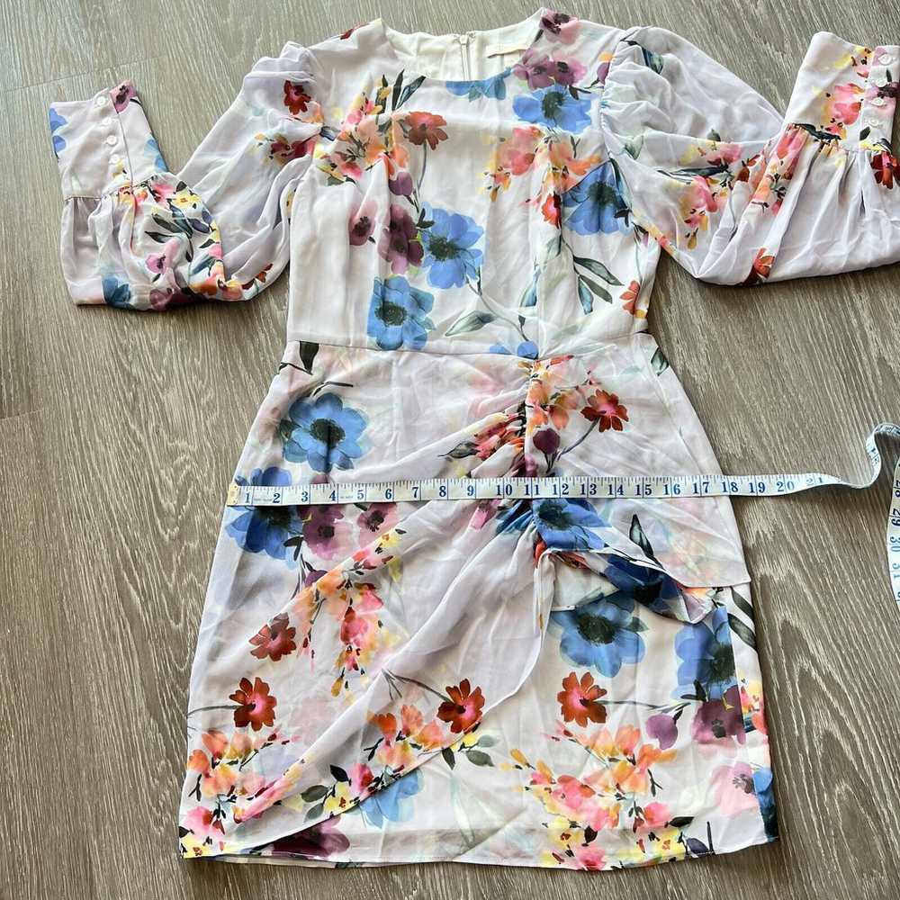 Yumi Kim Size Small Floral Long Sleeve Mini Dress - image 8