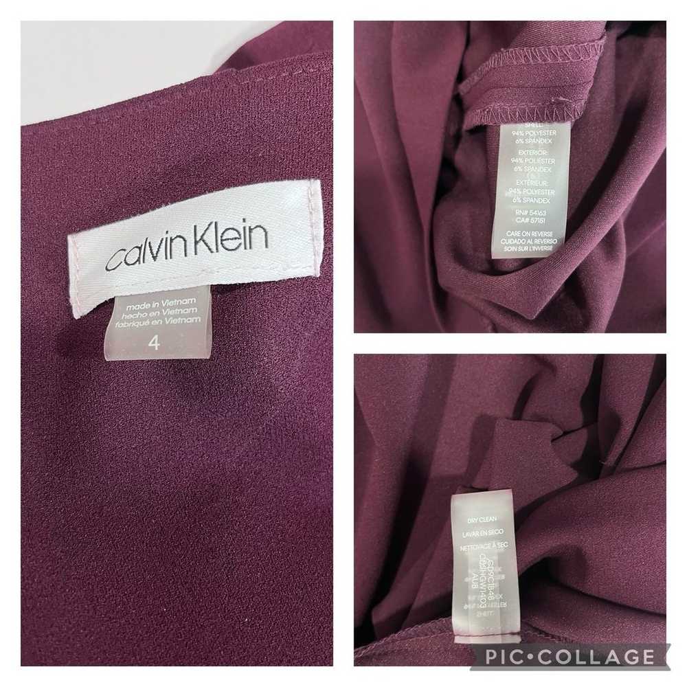 Calvin Klein Burgundy Purple Long Puff Sleeve Cre… - image 12