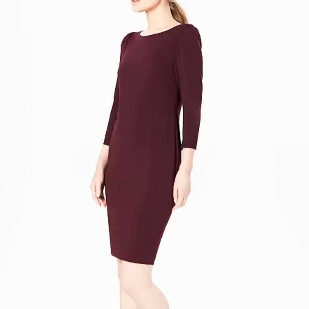 Calvin Klein Burgundy Purple Long Puff Sleeve Cre… - image 3