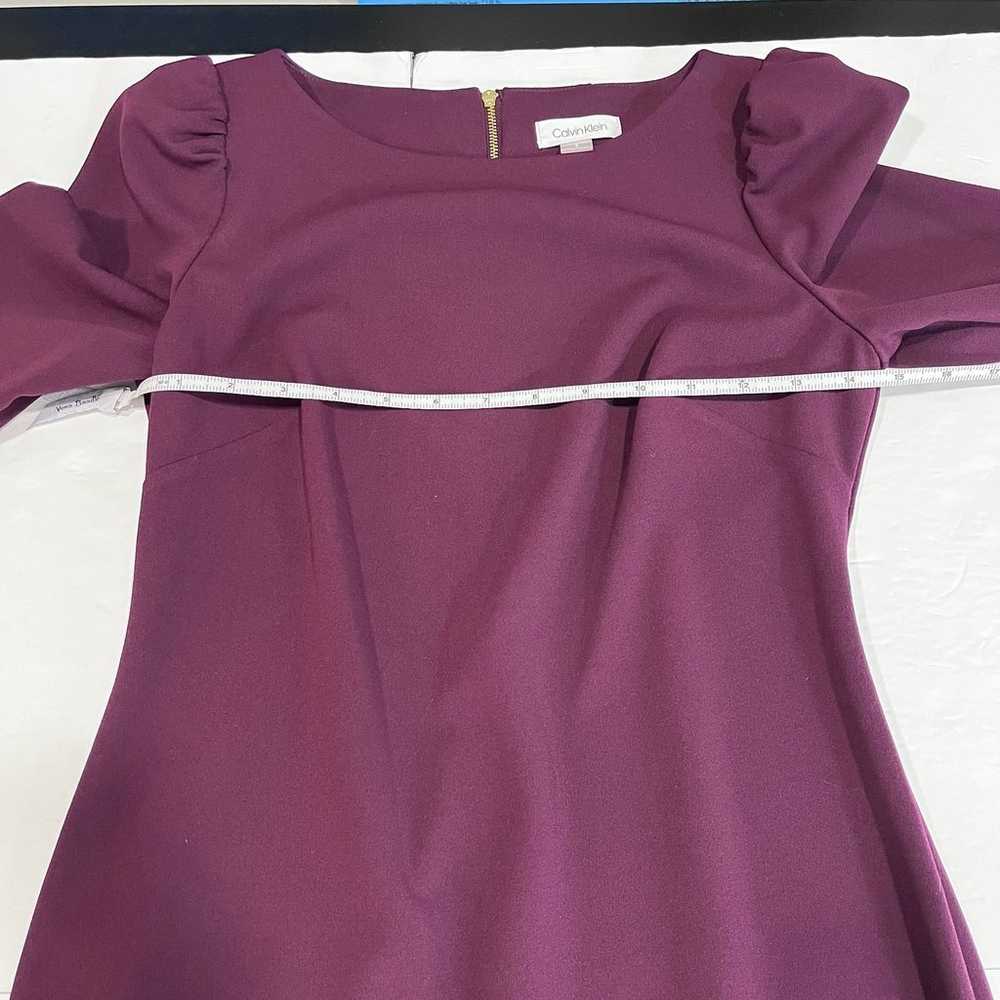 Calvin Klein Burgundy Purple Long Puff Sleeve Cre… - image 9