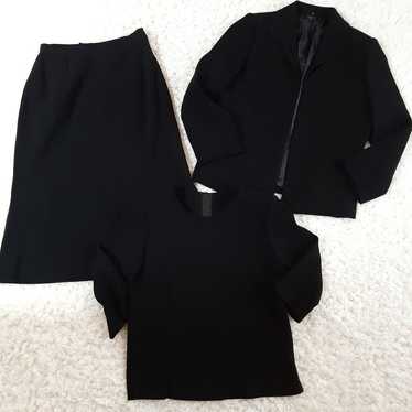 Ladies Black Formal Mourning Attire 3-piece Set S… - image 1