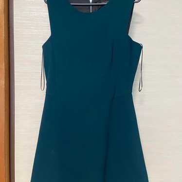 ZARA BASIC Sleeveless Dark Green Knee-Length Dress