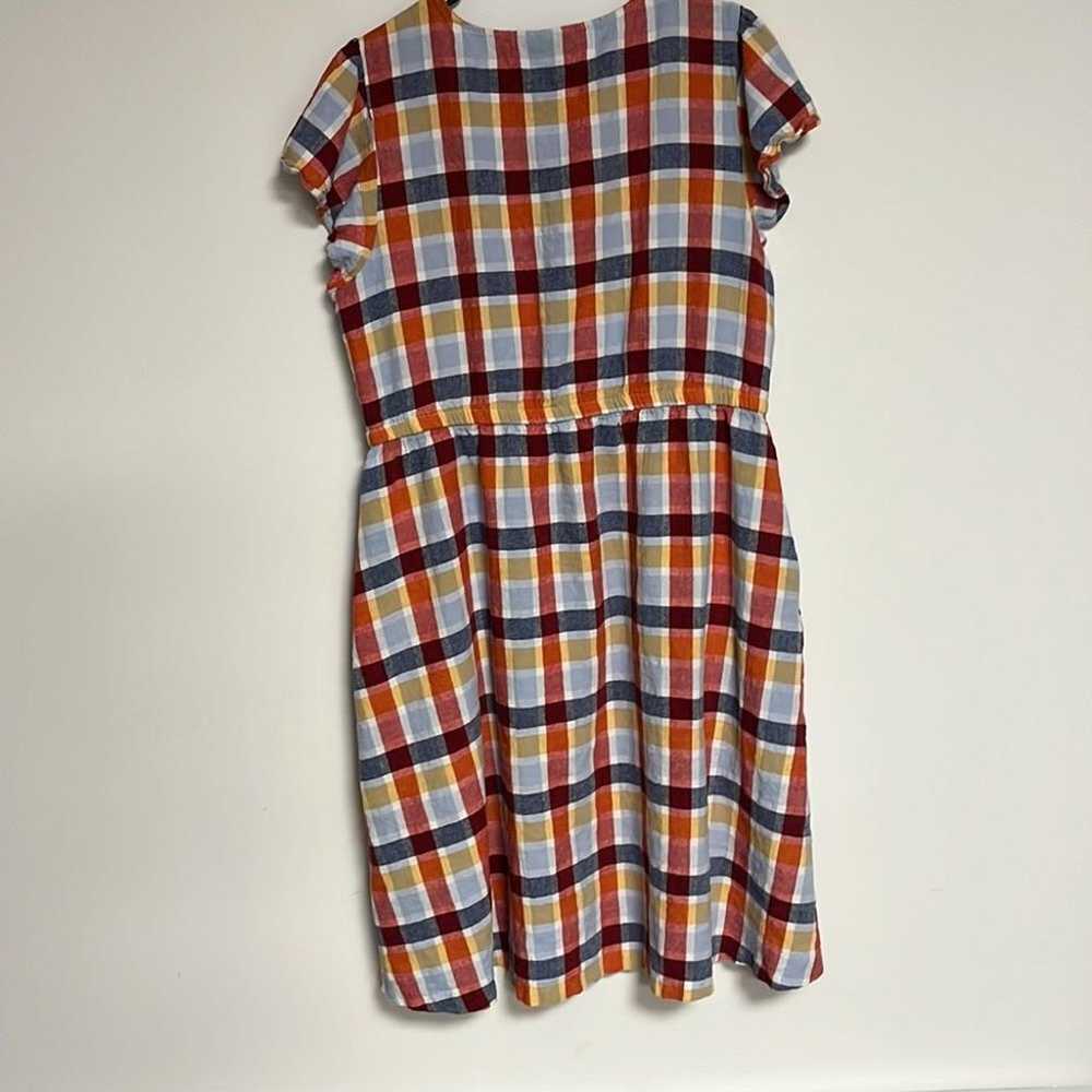 Lane Bryant linen plus size 18 Plaid Dress with p… - image 4