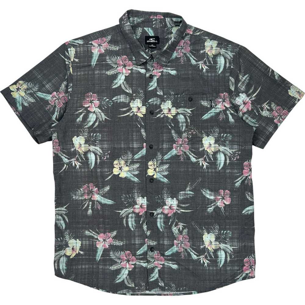 O'Neill Floral Short Sleeve Shirt - XL - Grey Pol… - image 1