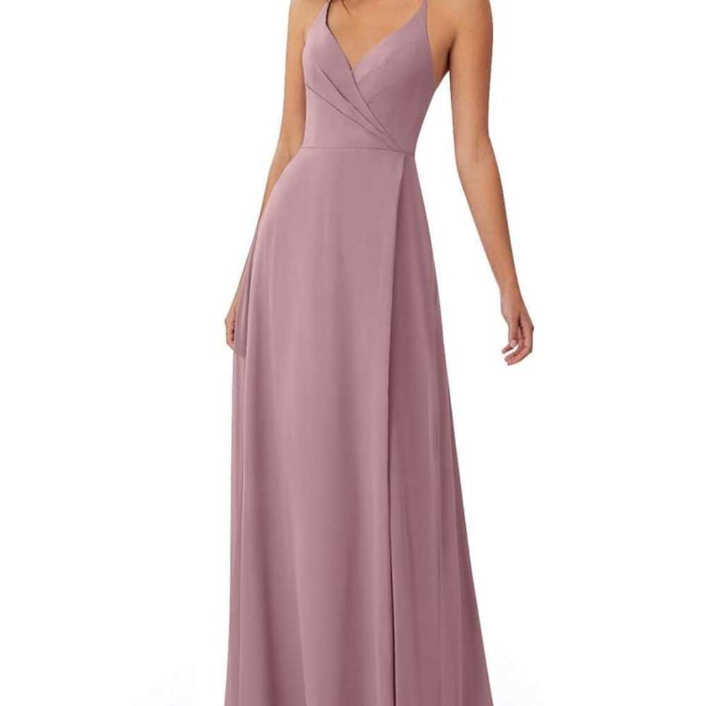 Azazie Davis dusty rose chiffon bridesmaid dress … - image 1