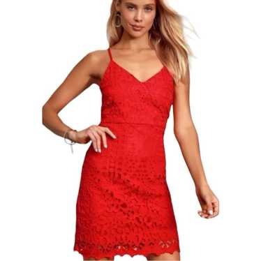 Lulus Mini Dress Lace Crochet Bodycon Spaghetti St