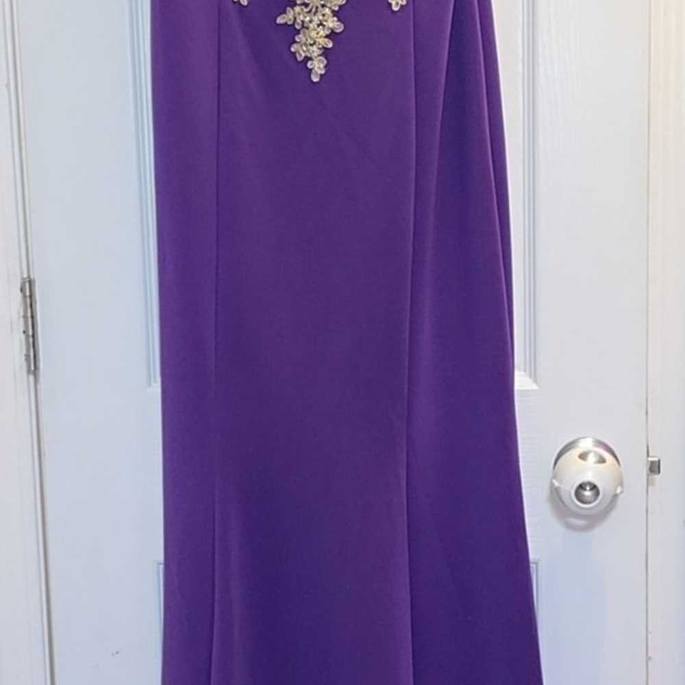 Formal Dress. Purple and Gold. Mermaid. Size 10 - image 1