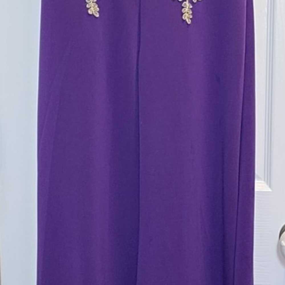 Formal Dress. Purple and Gold. Mermaid. Size 10 - image 2