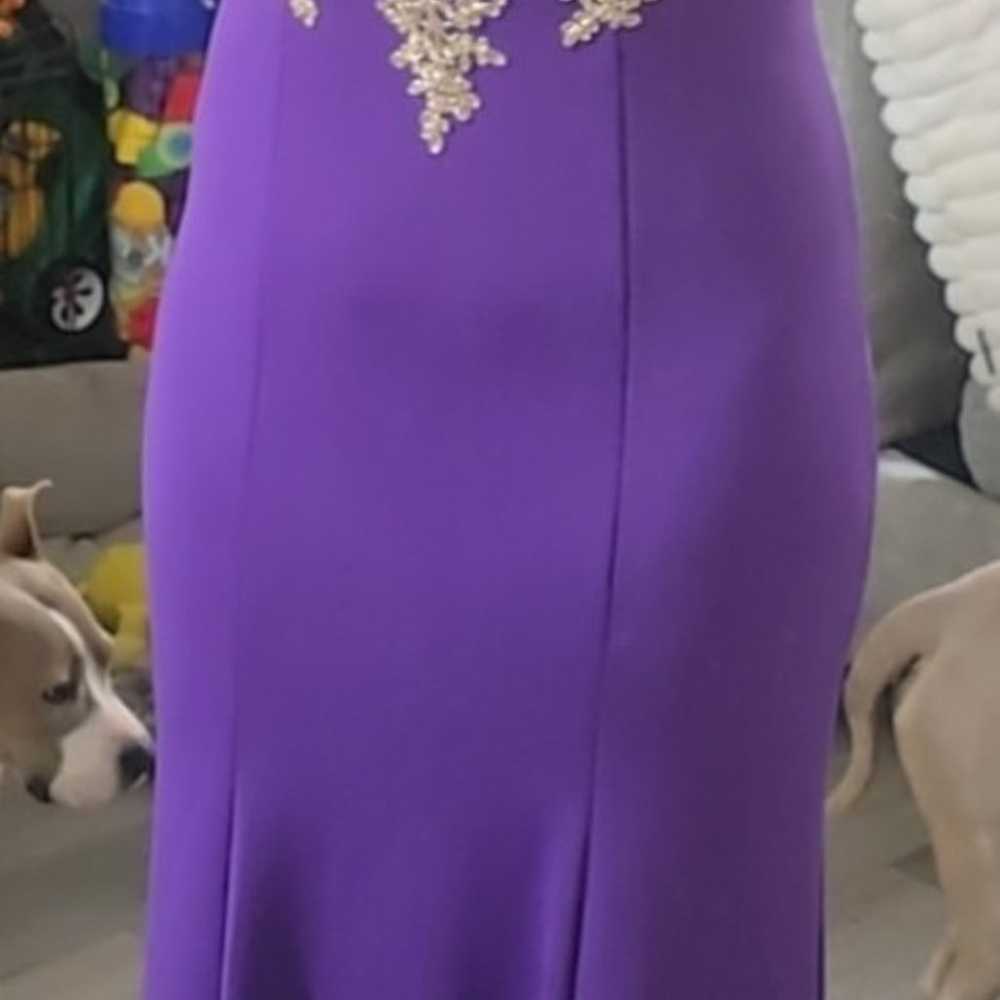 Formal Dress. Purple and Gold. Mermaid. Size 10 - image 7