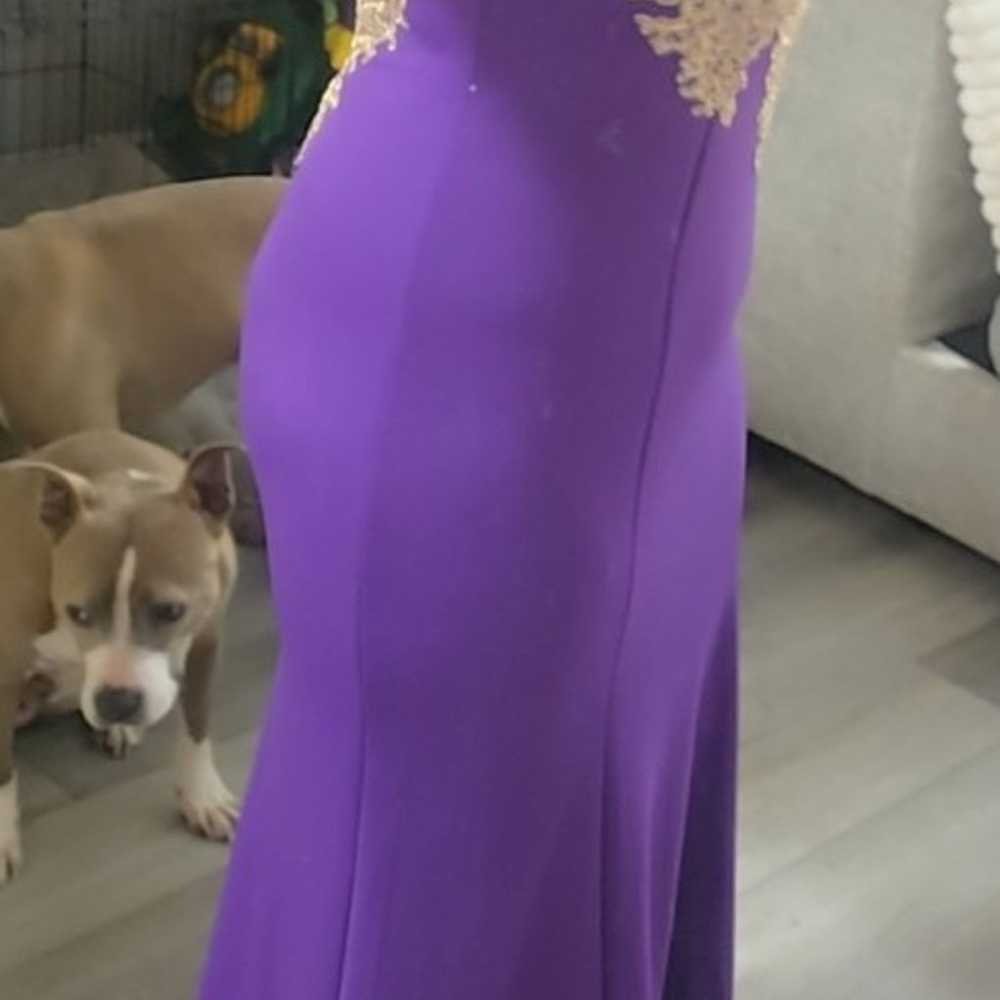 Formal Dress. Purple and Gold. Mermaid. Size 10 - image 8