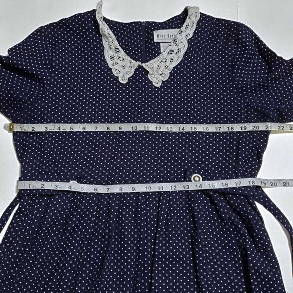 Vintage MISS DORBY Polka Dot Dress Size 14 Croche… - image 8