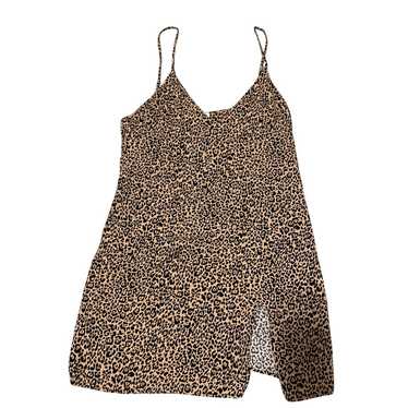 Reformation Marlowe Mini Dress in Bengal Cheetah P